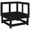 Ogrodowa sofa narożna, czarna, lite drewno sosnowe