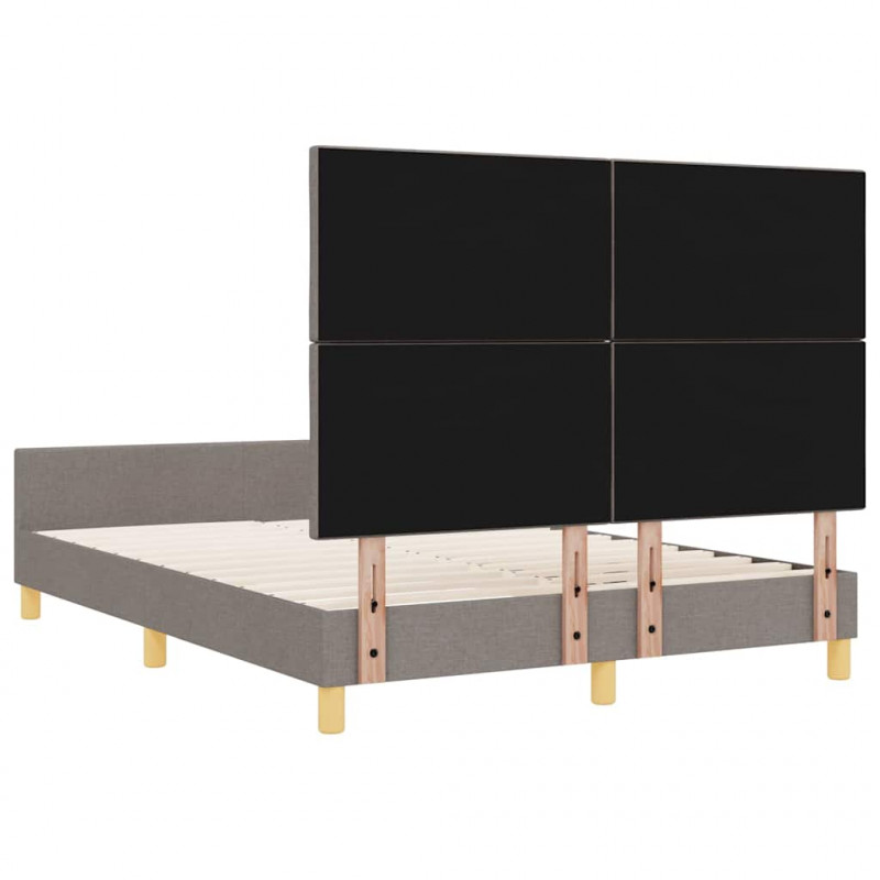 Ramka łóżka Z zagłówkiem Ciemnoszary 160 x 200 cm tkanina