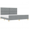 Ramka łóżka Z zagłówkiem Jasnoszary 200 x 200 cm tkanina