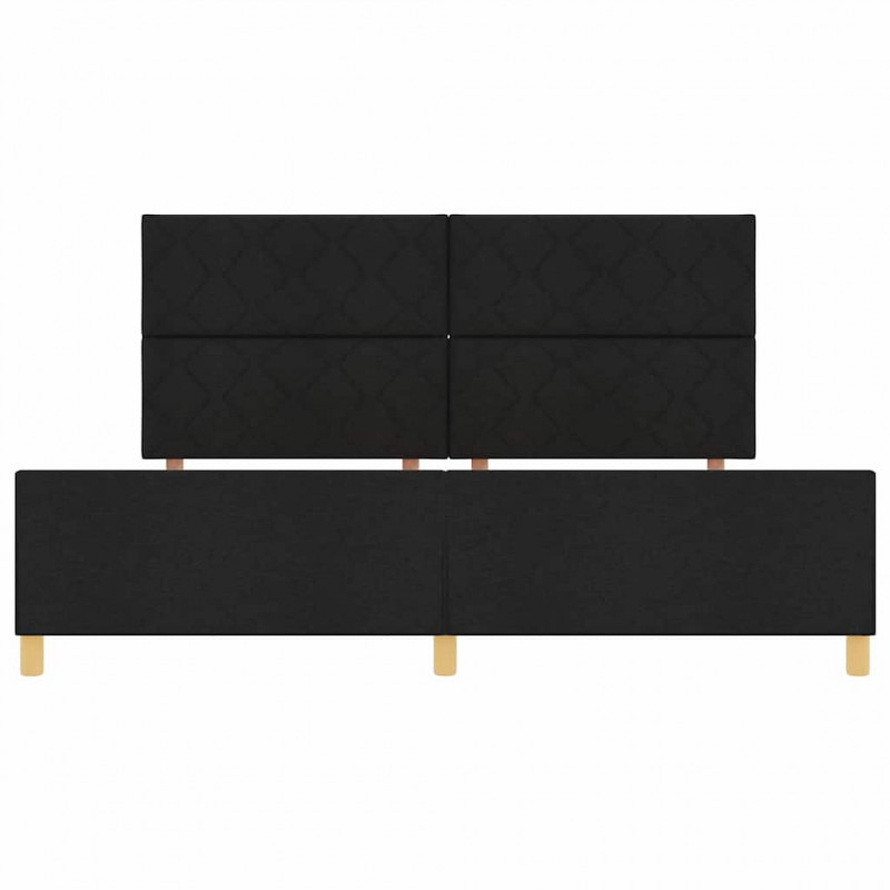 Ramka łóżka Z zagłówkiem Czarny 200 x 200 cm tkanina
