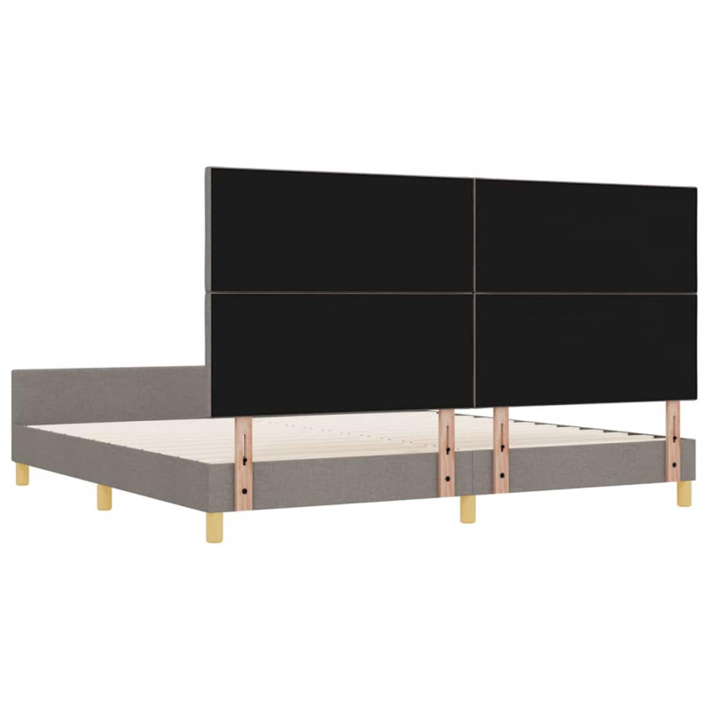 Ramka łóżka Z zagłówkiem Ciemnoszary 200 x 200 cm tkanina