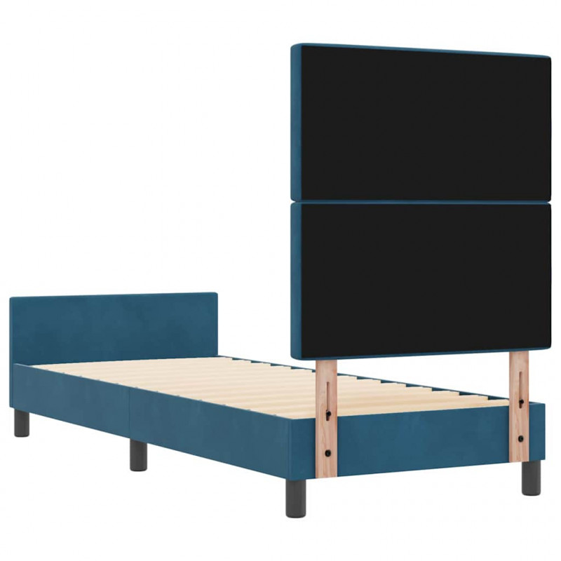Łóżko sprężynowe Ciemnoniebieski 80 x 200 cm Aksamit