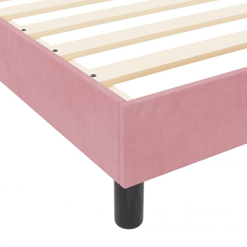 Łóżko sprężynowe Z zagłówkiem Różowy 90 x 190 cm Aksamit