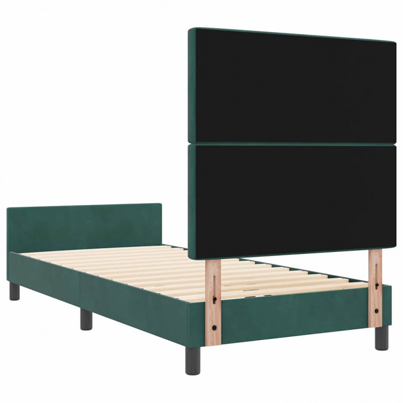 Łóżko sprężynowe Ciemna zieleń 100 x 200 cm Aksamit