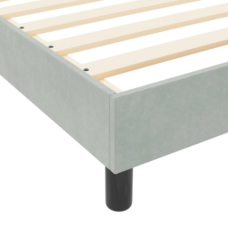 Łóżko sprężynowe Z zagłówkiem Jasnoszary 120 x 200 cm Aksamit