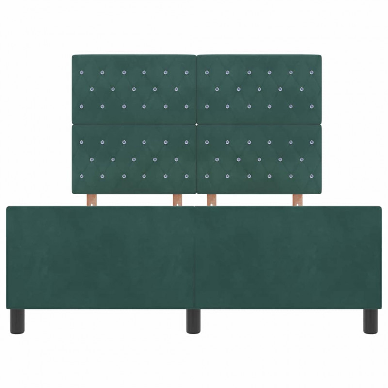 Łóżko sprężynowe Ciemna zieleń 140 x 200 cm Aksamit