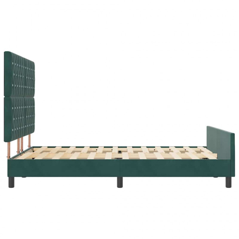 Łóżko sprężynowe Ciemna zieleń 140 x 200 cm Aksamit