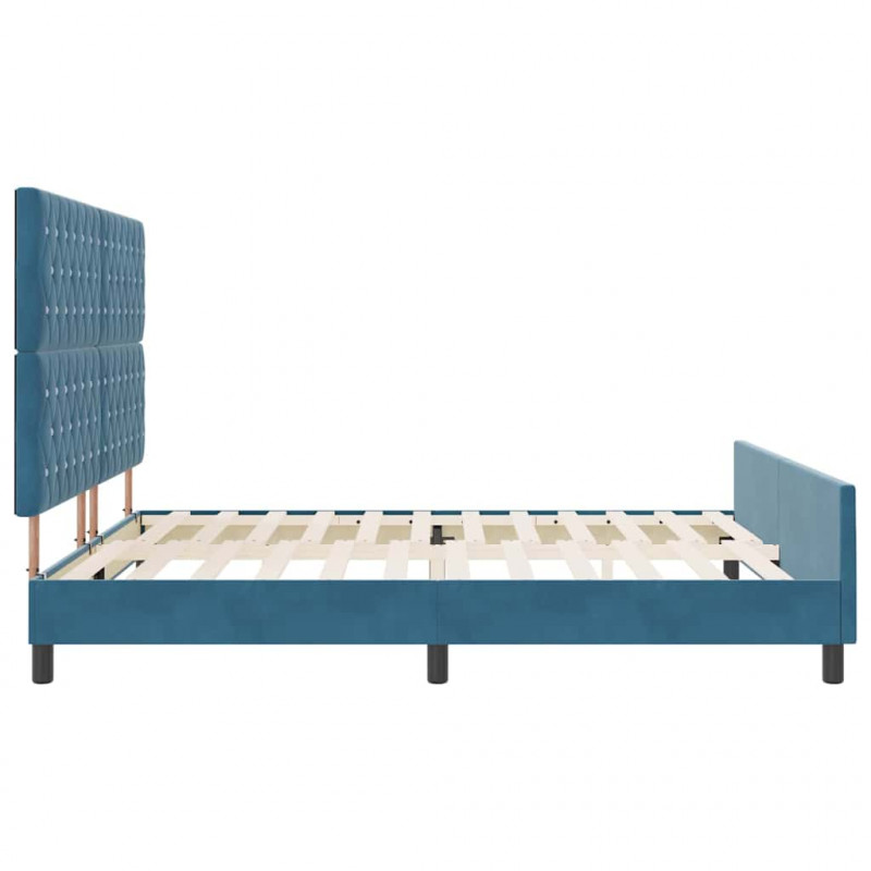 Łóżko sprężynowe Ciemnoniebieski 180 x 200 cm Aksamit