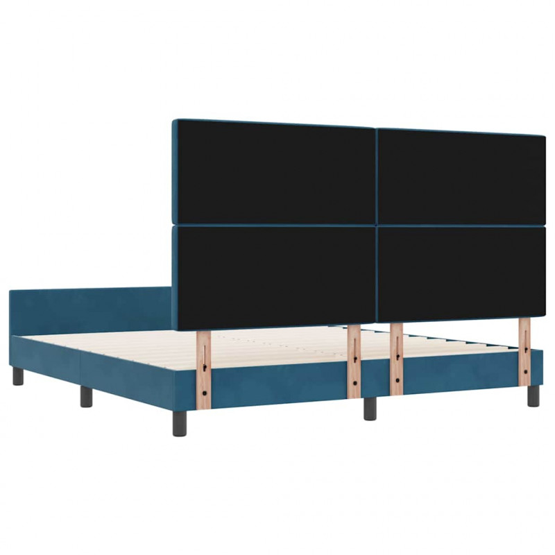 Łóżko sprężynowe Ciemnoniebieski 180 x 200 cm Aksamit