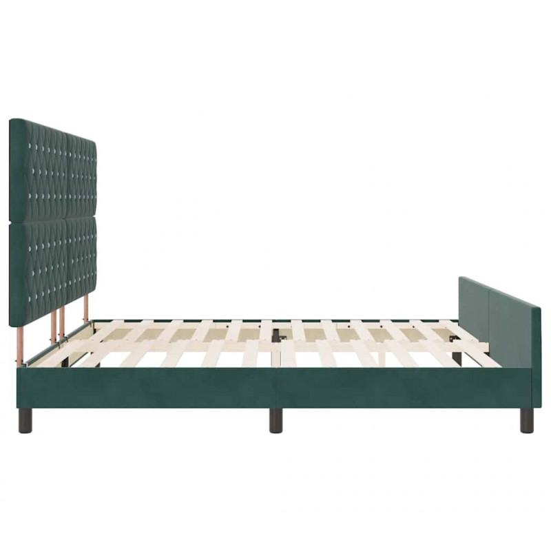 Łóżko sprężynowe Ciemna zieleń 200 x 200 cm Aksamit