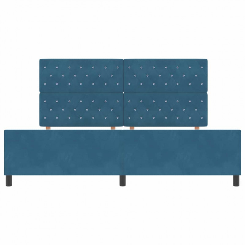 Łóżko sprężynowe Ciemnoniebieski 200 x 200 cm Aksamit