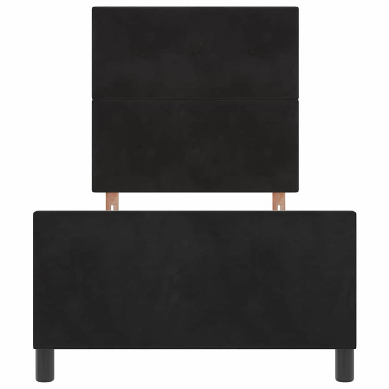 Łóżko sprężynowe Z zagłówkiem Czarny 90 x 200 cm Aksamit