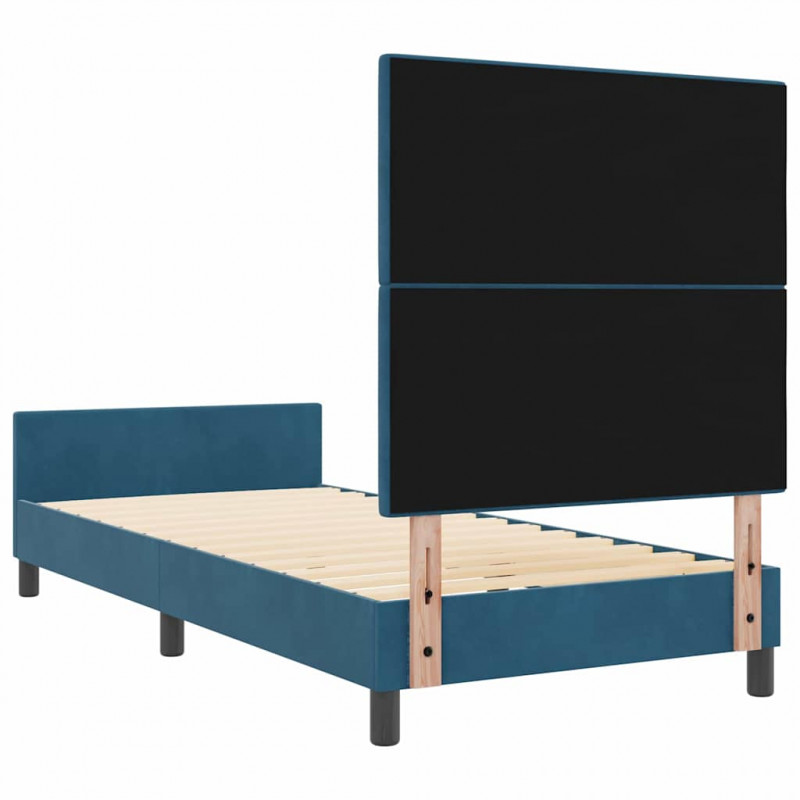 Łóżko sprężynowe Ciemnoniebieski 90 x 200 cm Aksamit