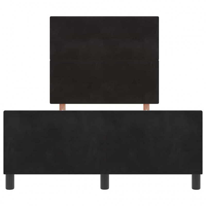 Łóżko sprężynowe Z zagłówkiem Czarny 120 x 190 cm Aksamit