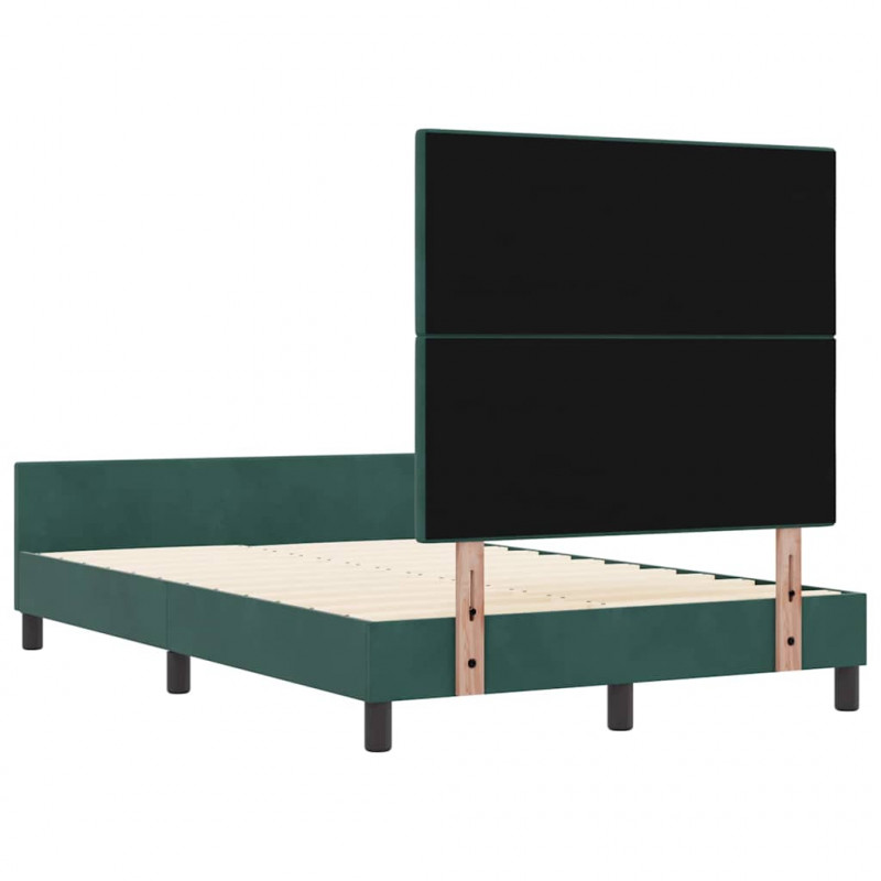 Łóżko sprężynowe Ciemna zieleń 120 x 200 cm Aksamit