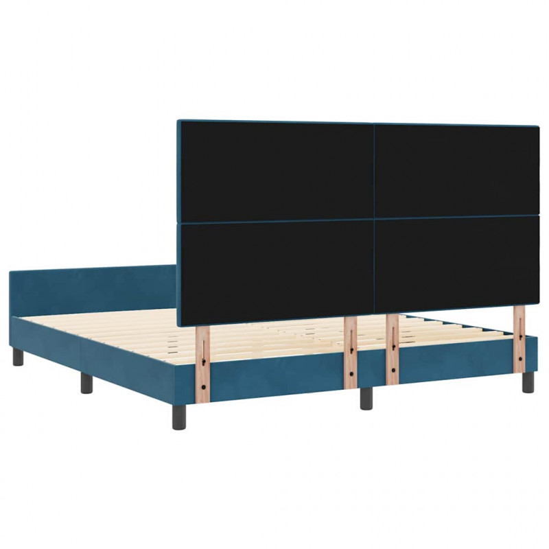 Łóżko sprężynowe Ciemnoniebieski 180 x 200 cm Aksamit