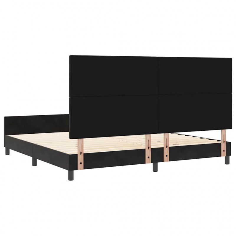 Łóżko sprężynowe Z zagłówkiem Czarny 200 x 200 cm Aksamit