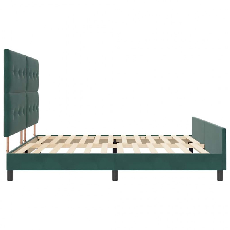 Łóżko sprężynowe Ciemna zieleń 200 x 200 cm Aksamit