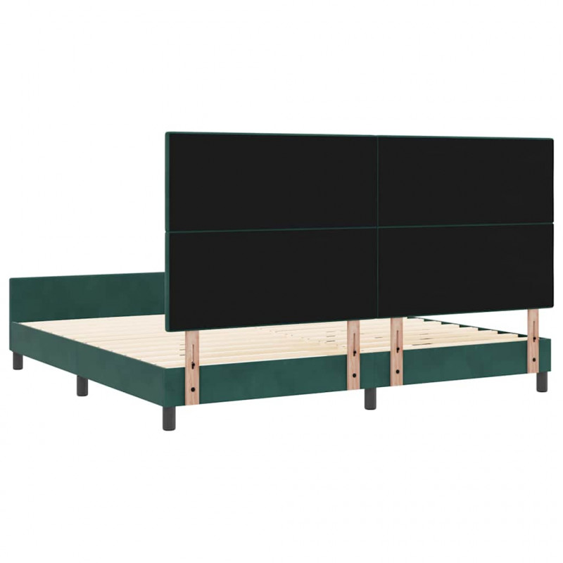 Łóżko sprężynowe Ciemna zieleń 200 x 200 cm Aksamit