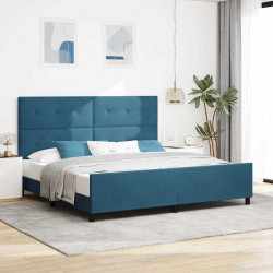 Łóżko sprężynowe Ciemnoniebieski 200 x 200 cm Aksamit