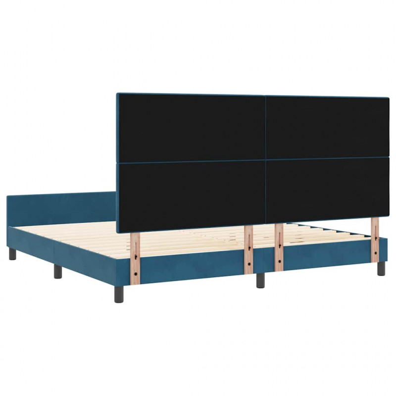 Łóżko sprężynowe Ciemnoniebieski 200 x 200 cm Aksamit