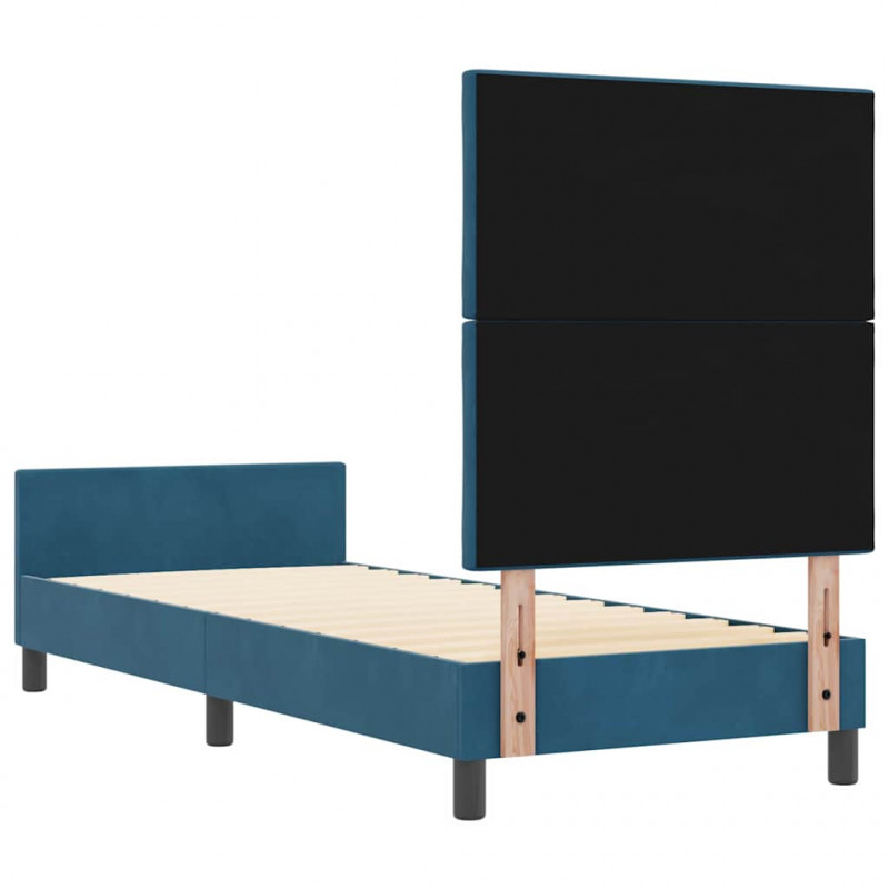 Łóżko sprężynowe Ciemnoniebieski 80 x 200 cm Aksamit