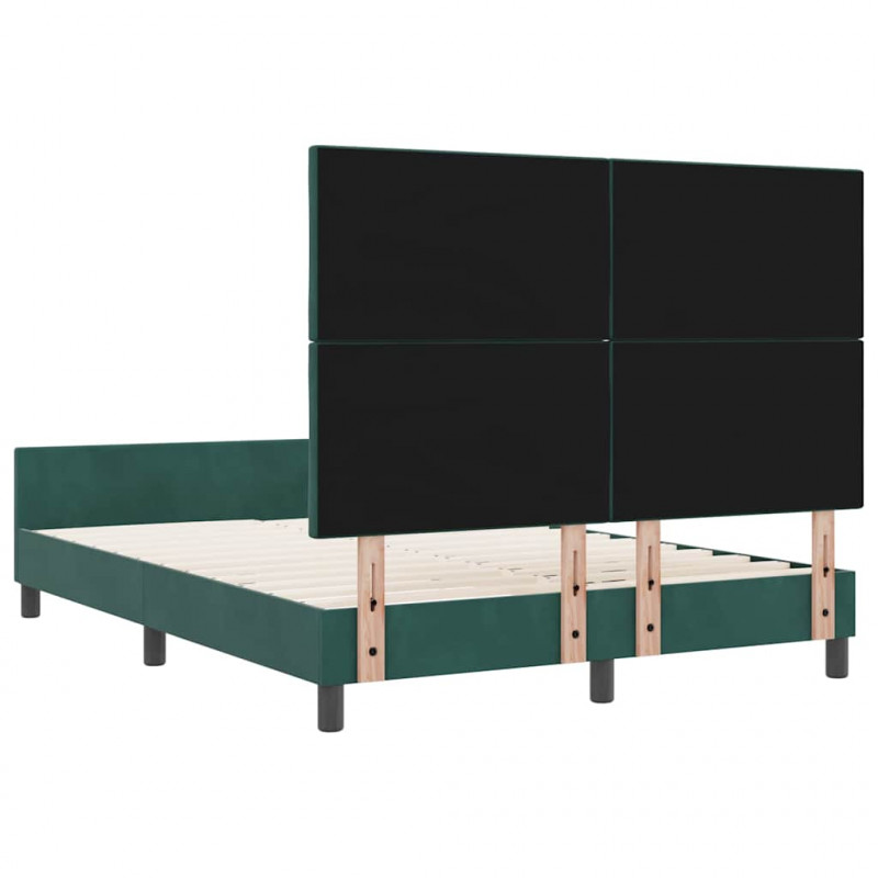 Łóżko sprężynowe Ciemna zieleń 160 x 200 cm Aksamit