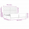 Łóżko sprężynowe Z zagłówkiem ciemno szary 180 x 200 cm Aksamit