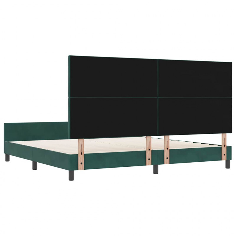 Łóżko sprężynowe Ciemna zieleń 200 x 200 cm Aksamit