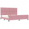 Łóżko sprężynowe Z zagłówkiem Różowy 200 x 200 cm Aksamit