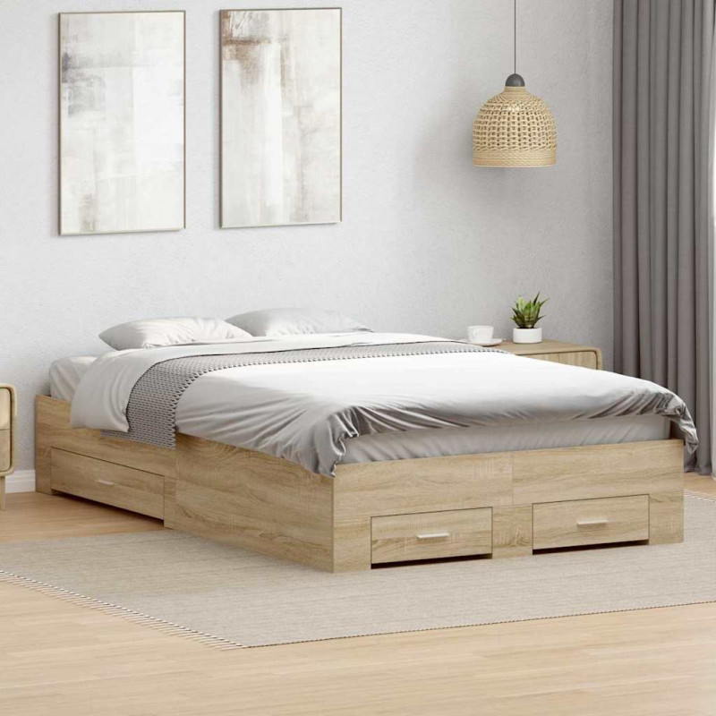 Ramka łóżka Brązowy 120 x 200 cm Materiał drewnopochodny