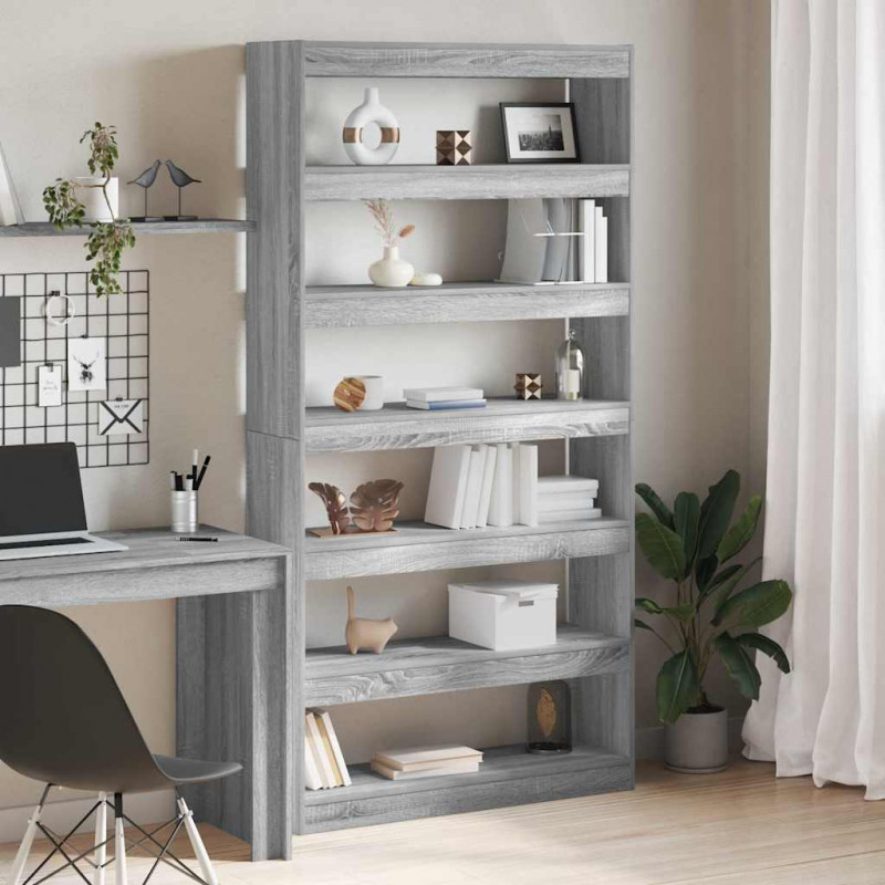 Szafka na książki Szary Sonoma 100 x 30 x 198 cm