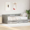 Łóżko dzienne Szary 90 x 200 cm Materiał drewnopochodny