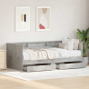 Łóżko dzienne Szary 90 x 200 cm Materiał drewnopochodny