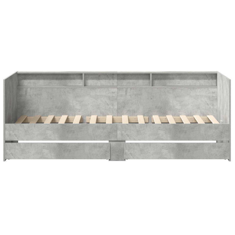 Łóżko dzienne Szary 90 x 200 cm Materiał drewnopochodny