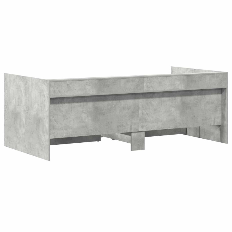 Łóżko dzienne Szary 90 x 200 cm Materiał drewnopochodny