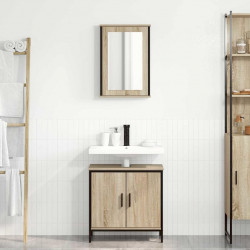 Zestaw mebli łazienkowych 2 pcs Brązowy Materiał drewnopochodny