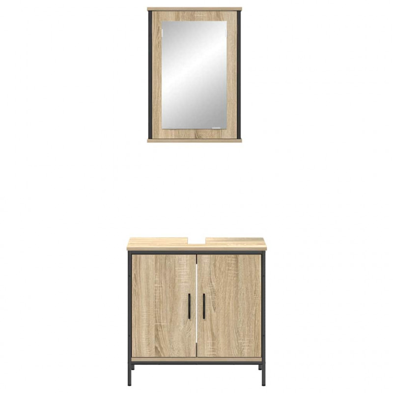Zestaw mebli łazienkowych 2 pcs Brązowy Materiał drewnopochodny