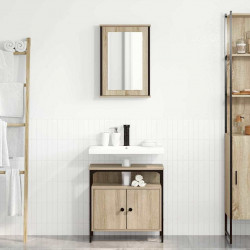 Zestaw mebli łazienkowych 2 pcs Brązowy Materiał drewnopochodny