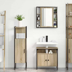 Zestaw mebli łazienkowych 3 pcs Brązowy Materiał drewnopochodny