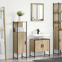 Zestaw mebli łazienkowych 3 pcs Brązowy Materiał drewnopochodny