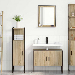 Zestaw mebli łazienkowych 3 pcs Brązowy Materiał drewnopochodny