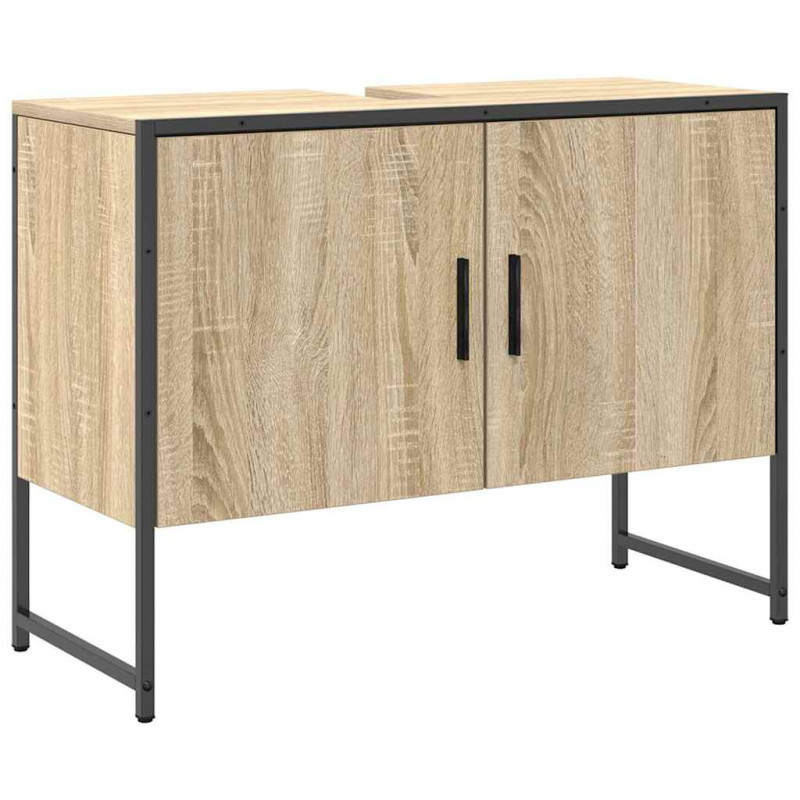 Zestaw mebli łazienkowych 3 pcs Brązowy Materiał drewnopochodny