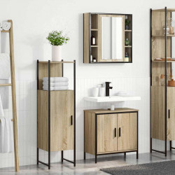 Zestaw mebli łazienkowych 3 pcs Brązowy Materiał drewnopochodny