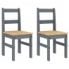 4-częściowy zestaw jadalny „Panama” Szary lite drewno sosnowe