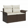 Zestaw Sof z poduszką 6 pcs Brązowy polirattan