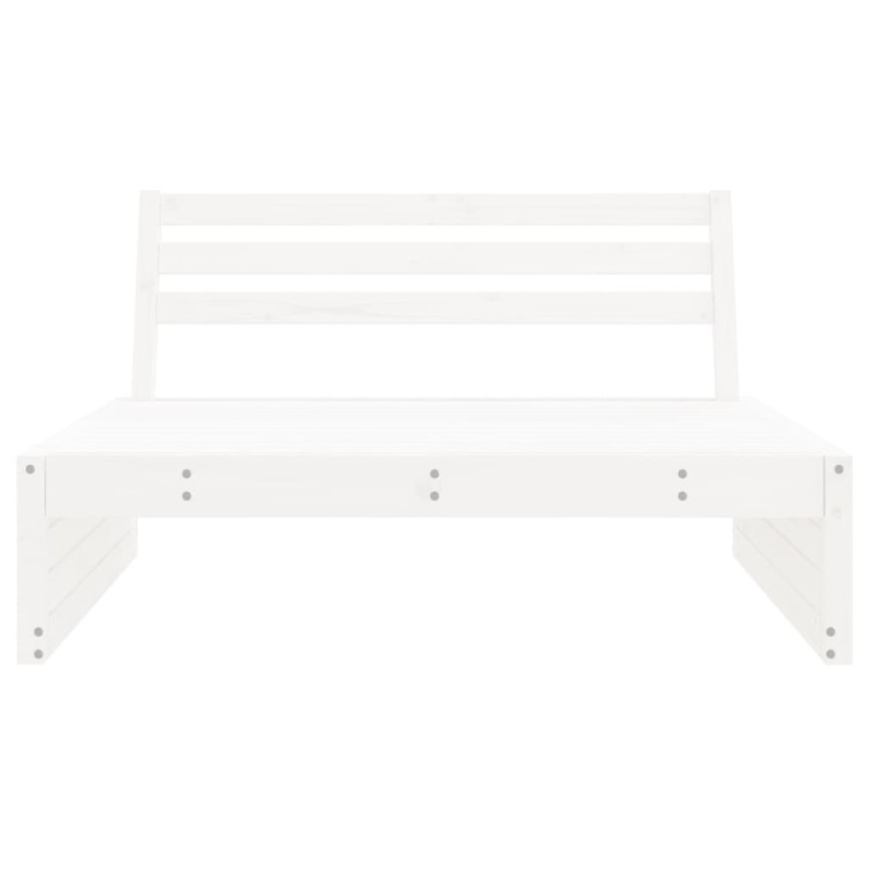 Sofa środkowa do ogrodu, biała, 120x80 cm, lite drewno sosnowe