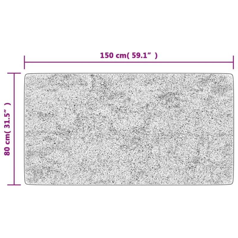 Dywan z możliwością prania, czarno-biały, 80x150 cm