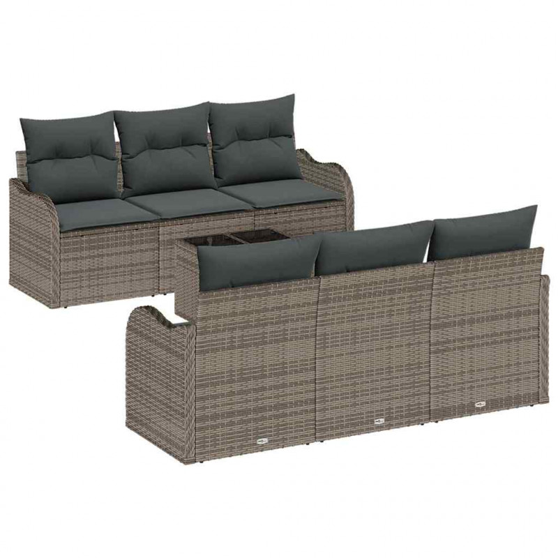 Zestaw Sof na Ogród Szary 55 x 55 x 37 cm polirattan
