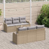Zestaw Sof na Ogród Beżowy 55 x 55 x 37 cm polirattan